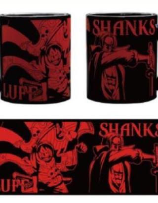 JAPAN EXCLUSIVE ONE PIECE RED MUG LUFFY & SHANKS