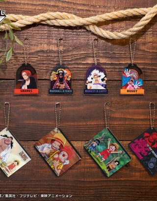 ONE PIECE EX ICHIBAN KUJI NEW FOUR EMPERORS (G) COMPLETE SET ACRYLIC KEY RINGS