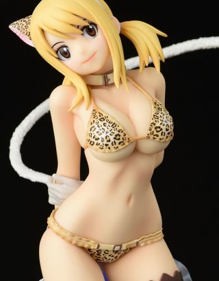 FIGURINE FAIRY TAIL LUCY HEARTFILIA LEOPARD PATTERN CAT ENGRAVING STYLE